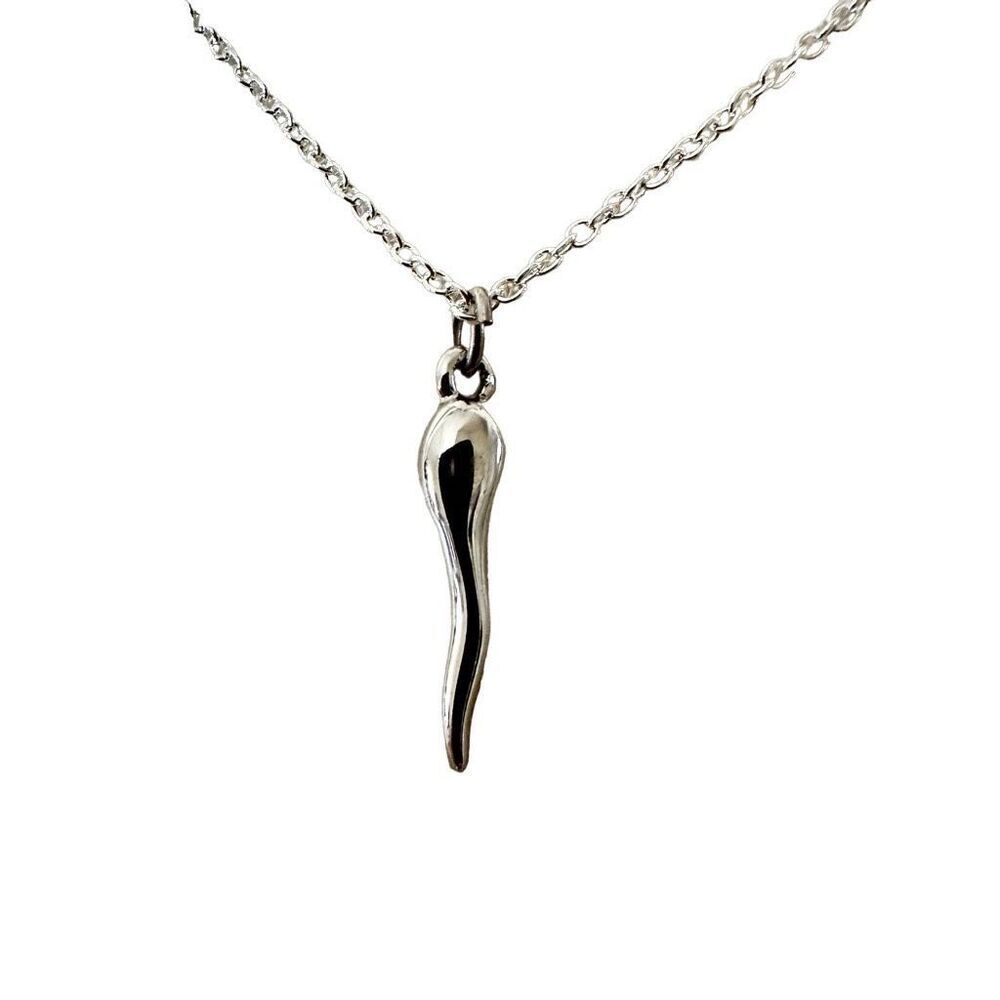Monet  silver tone chili pepper pendant necklace